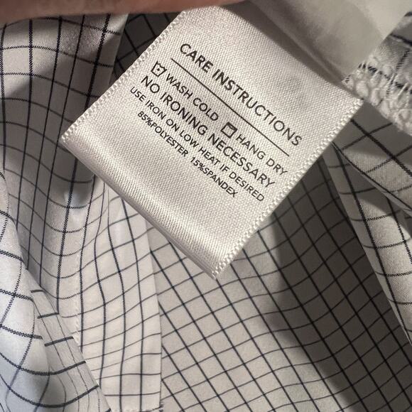 Mizzen Main Shirt Mens XL Trim Fit Performance Stretch Button Down Check Plaid - Picture 6 of 10